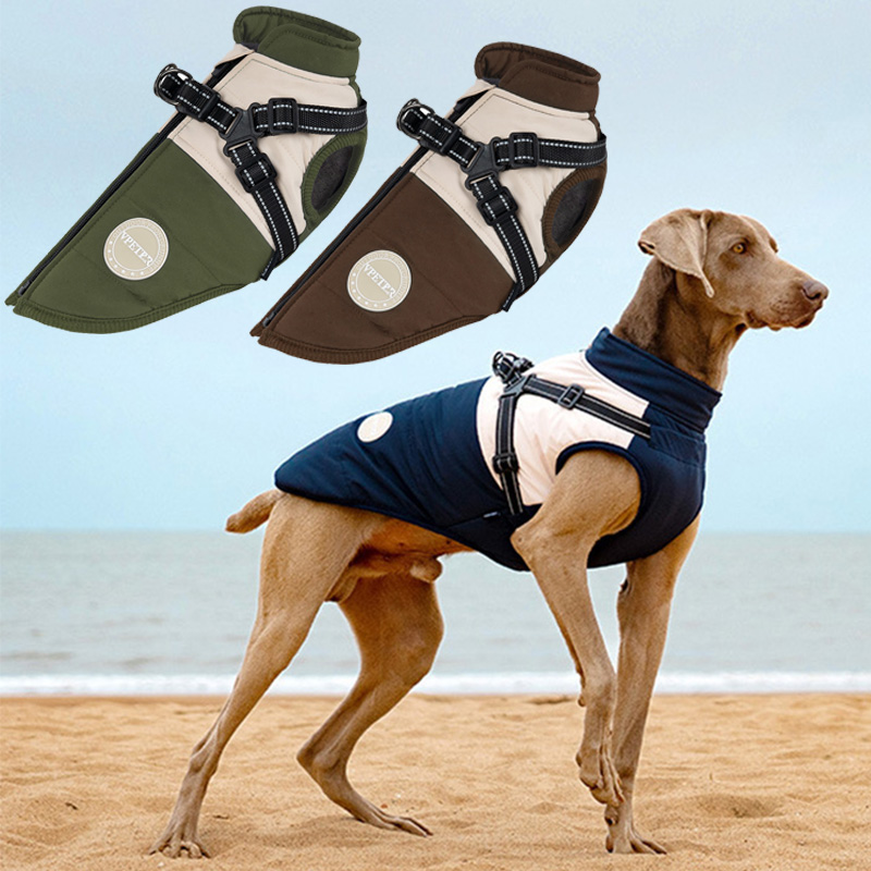 Winter Clothing For Dogs - Warm hondenvest met ingebouwd harnas Waterdichte