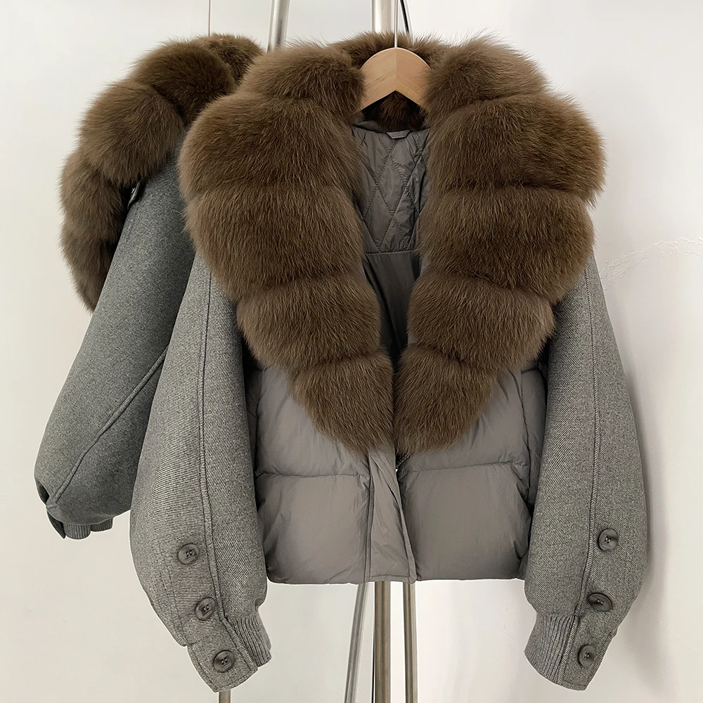 Winter Clothing Store - Dames donsjas, eendenveren parka met natuurlijk