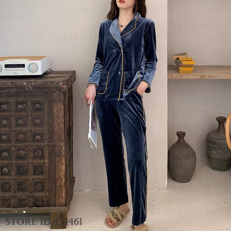 Winter Clothing Trends - Herfst wintermode dames fluwelen pyjama voor