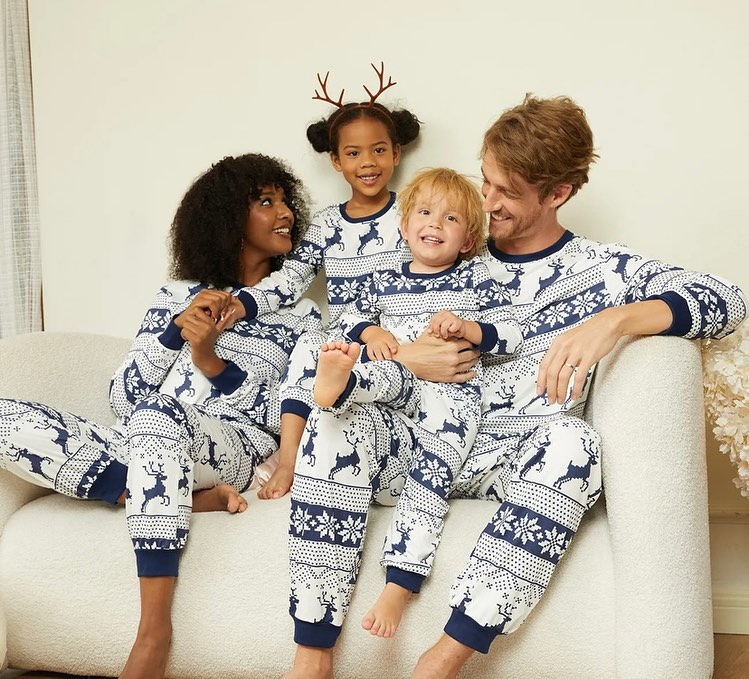Winter Clothing Looks - Vrolijk kerstfeest Familie bijpassende pyjama's Set