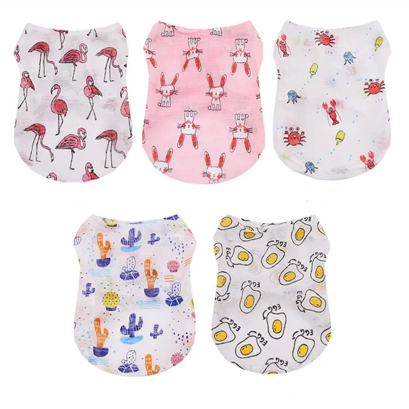 Winter Clothing For Dogs - 5-kleuren zomer mooie cartoon hondenvest koele