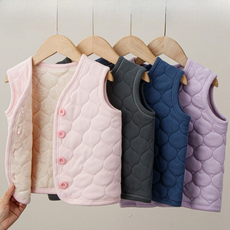Winter Clothing For Baby Girl - Kindervest Herfst Winter Jongens Meisjes Effen