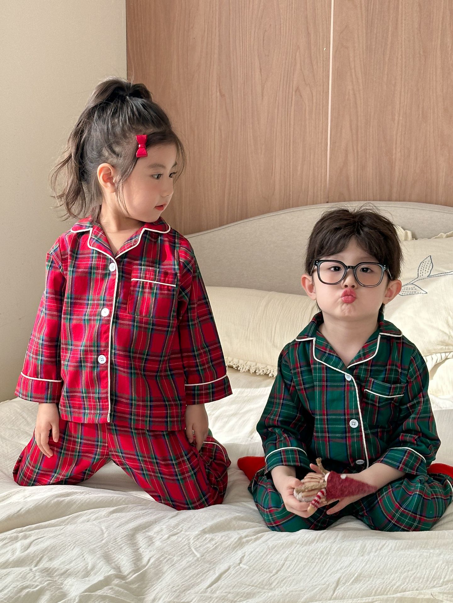 Winter Clothing Looks - 2025 Nieuwe Kerst Kinderpyjama Sets Plaid