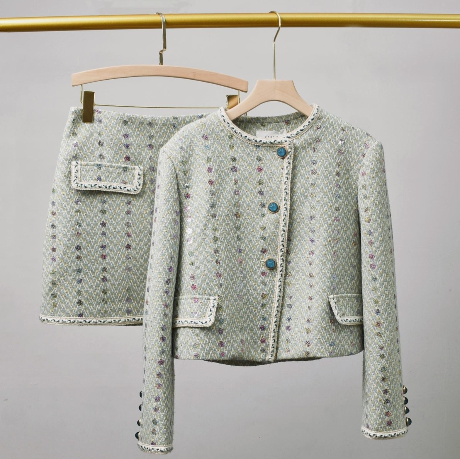 Winter Clothing Line - Vrouwen elegante tweed luxe pak jas