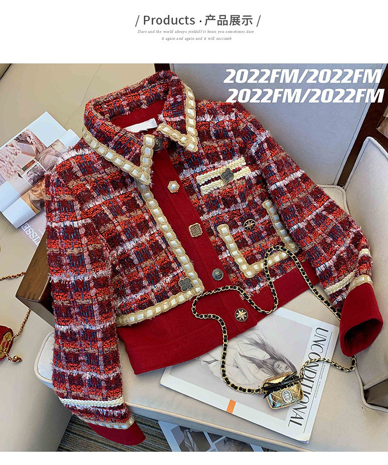 Vrouwen Elegante Tweed Rood Pa - Winter Clothing Line recensie en prijs