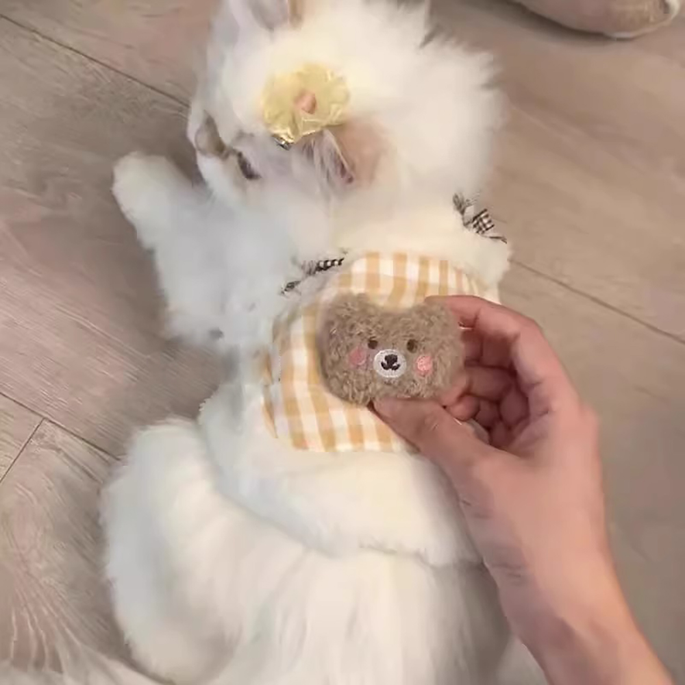 Schattig pluche kattenvest, wa - Winter Clothing For Dogs recensie en prijs