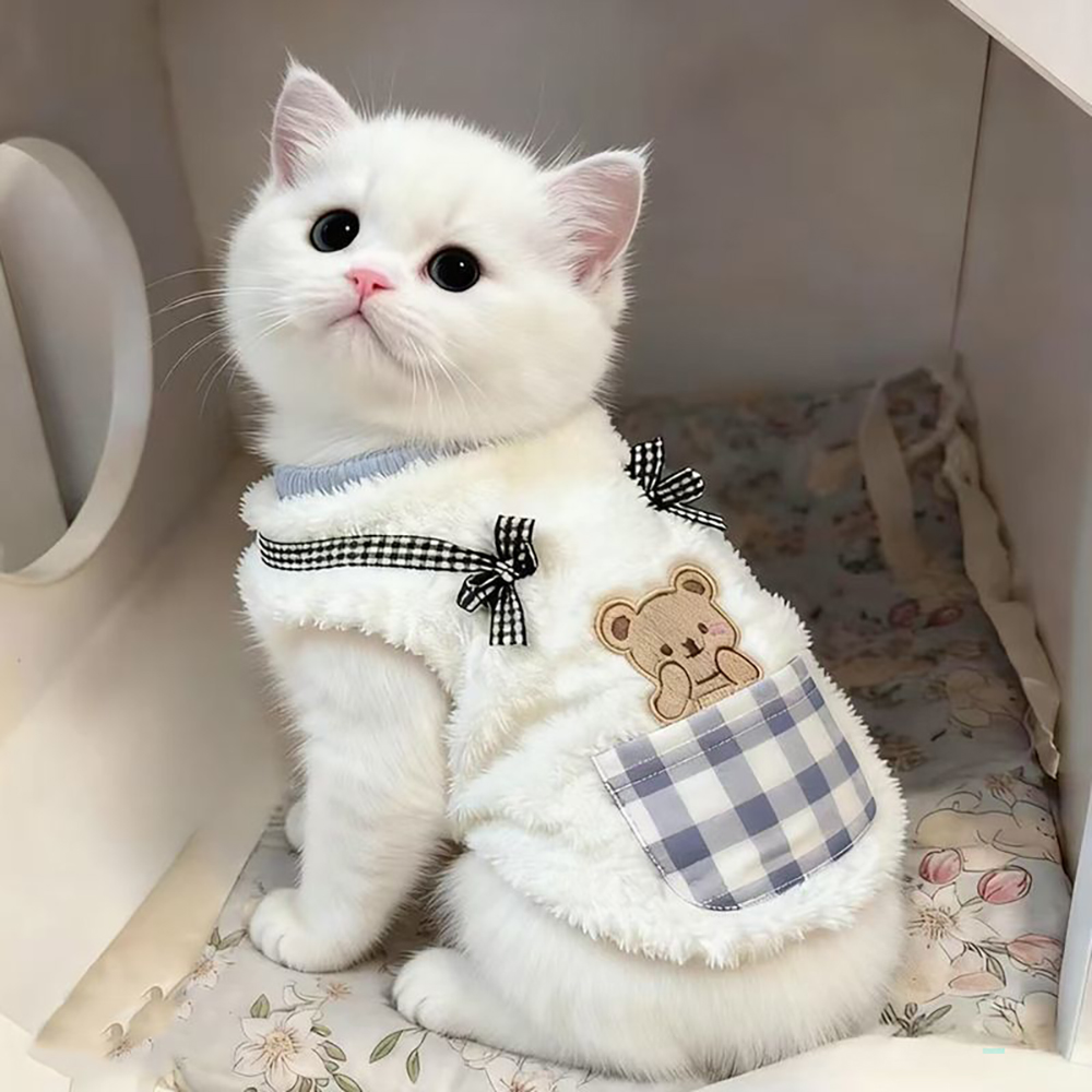 Schattig pluche kattenvest, wa - Winter Clothing For Dogs recensie en prijs